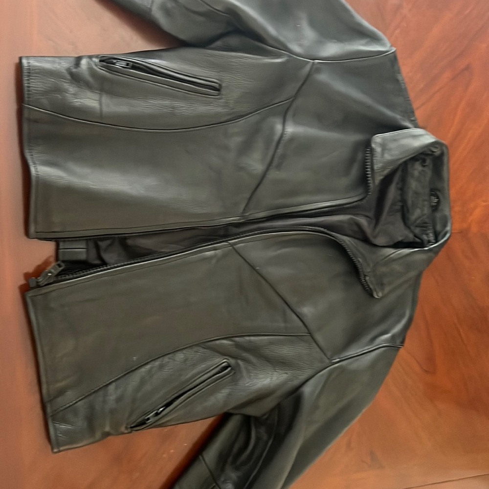 Leather motorcycle jacket